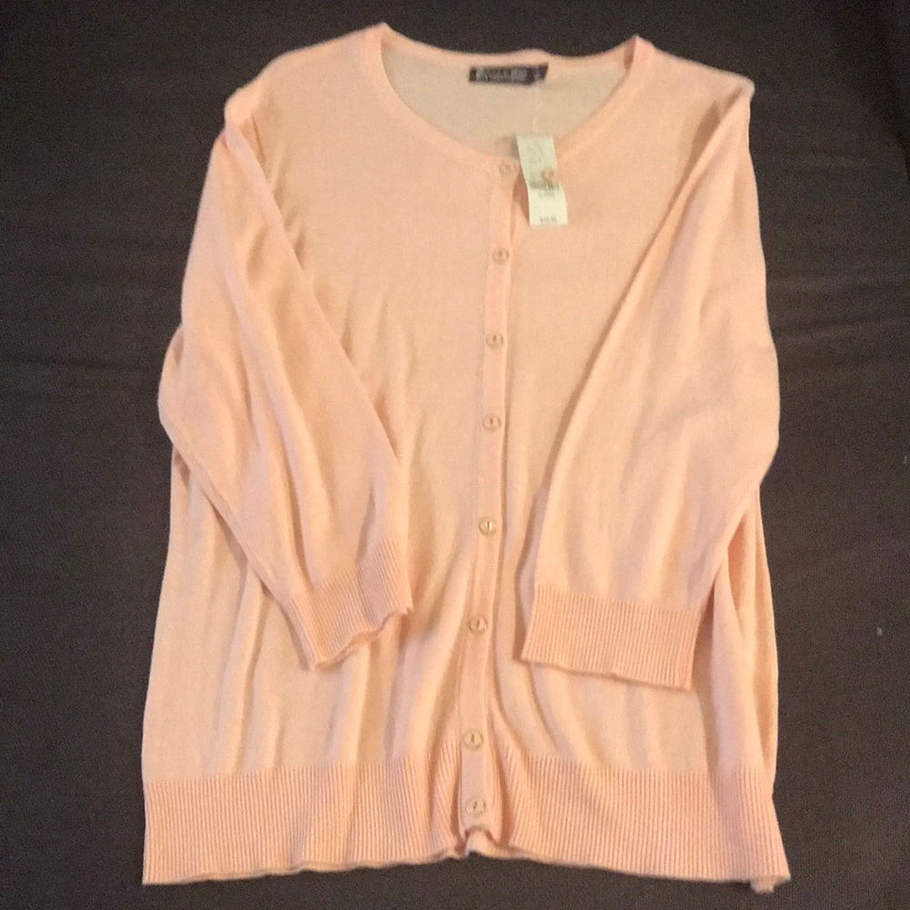 NWT NY&Co light pink long knit cardigan size XL